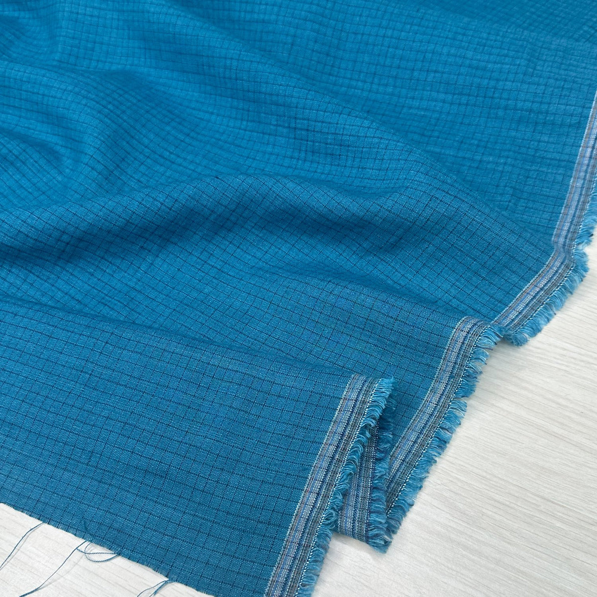 Washed Linen Cotton Check - Pesto/Pink Washed Linen Cotton Check - Pesto/Pink