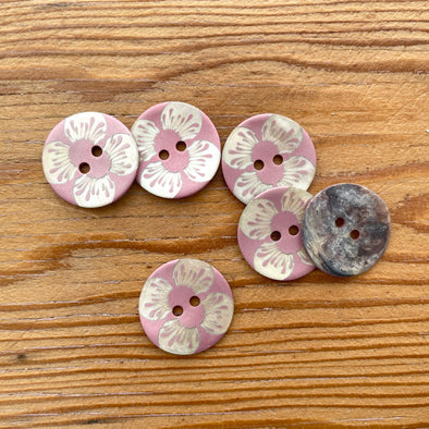 Shell Buttons - Laser Flower