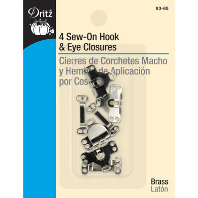 Sew-on Hook and Bar Closures