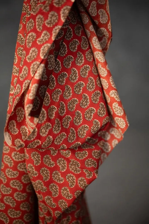 Royal Red Paisley Indian Cotton