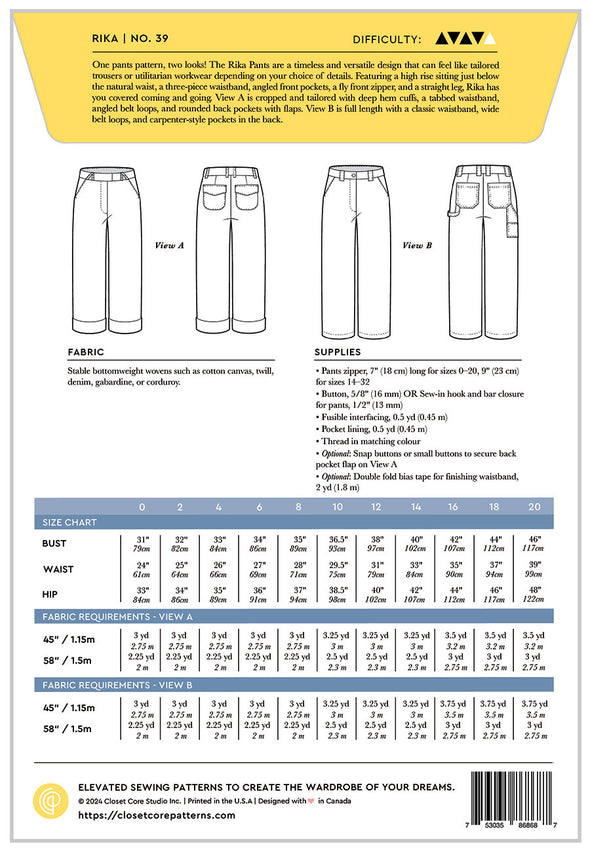 Rika Pants Pattern