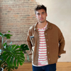 Tencel Stripe Jersey in Crimson