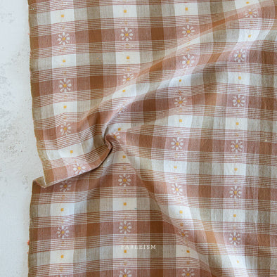 Golden Hour: Daisy Plaid in Rose Gold by the 1/4 yard