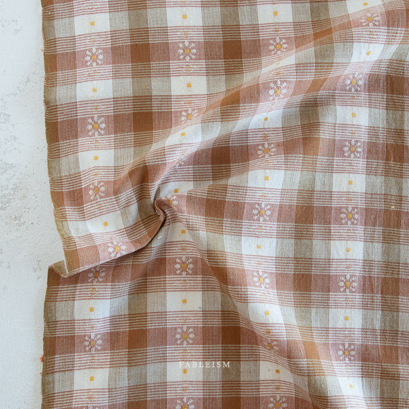 Golden Hour: Daisy Plaid in Rose Gold by the 1/4 yard