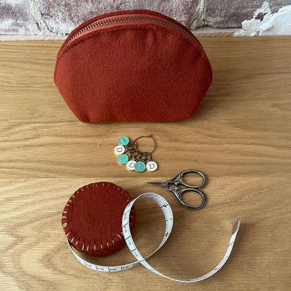 Woolen Notions Pouch with Matching Tape Measure