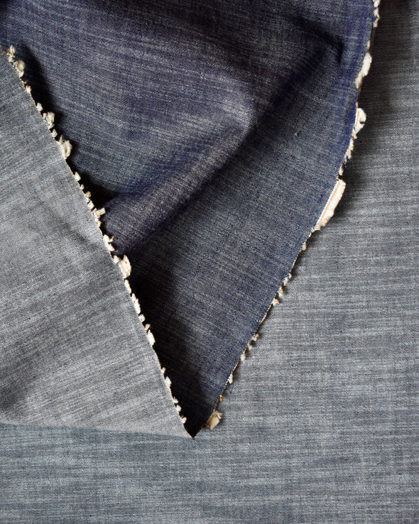 Milano Midnight Cross Hatch Non Stretch Deadstock Italian Denim by the 1/4 yard