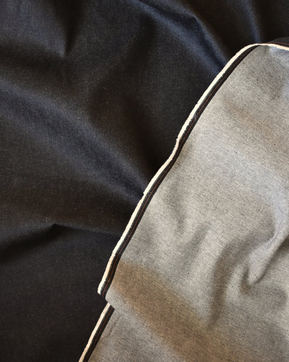 Black Wash Comfort Stretch Deadstock Italian Denim by the 1/4 yard