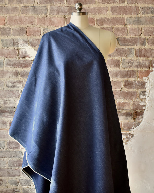 Midnight Indigo Stretch Deadstock Italian Denim by the 1/4 yard