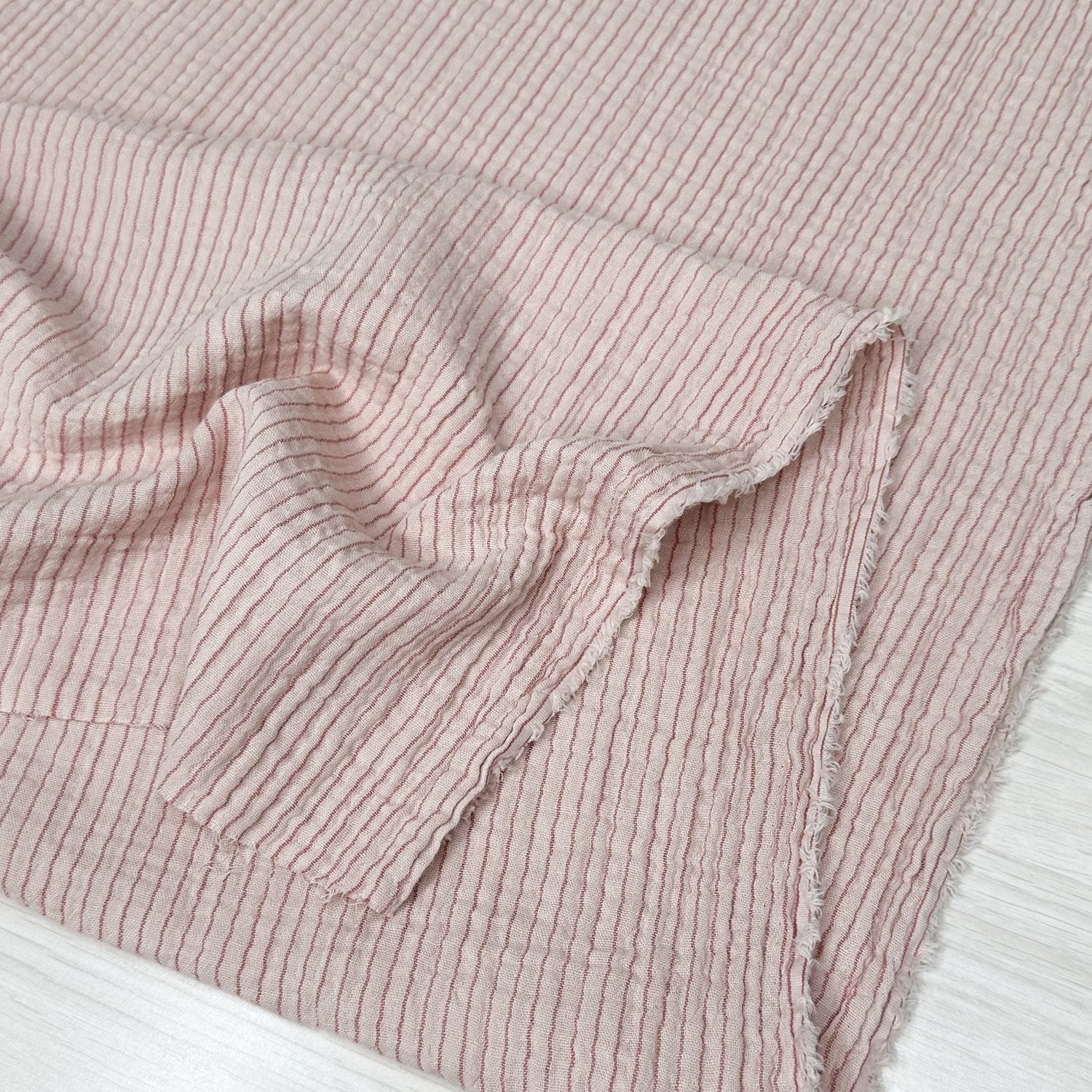 Organic Cotton Yarn Dyed Double Gauze - Stripe - Avocado Organic Cotton Yarn Dyed Double Gauze - Stripe - Avocado