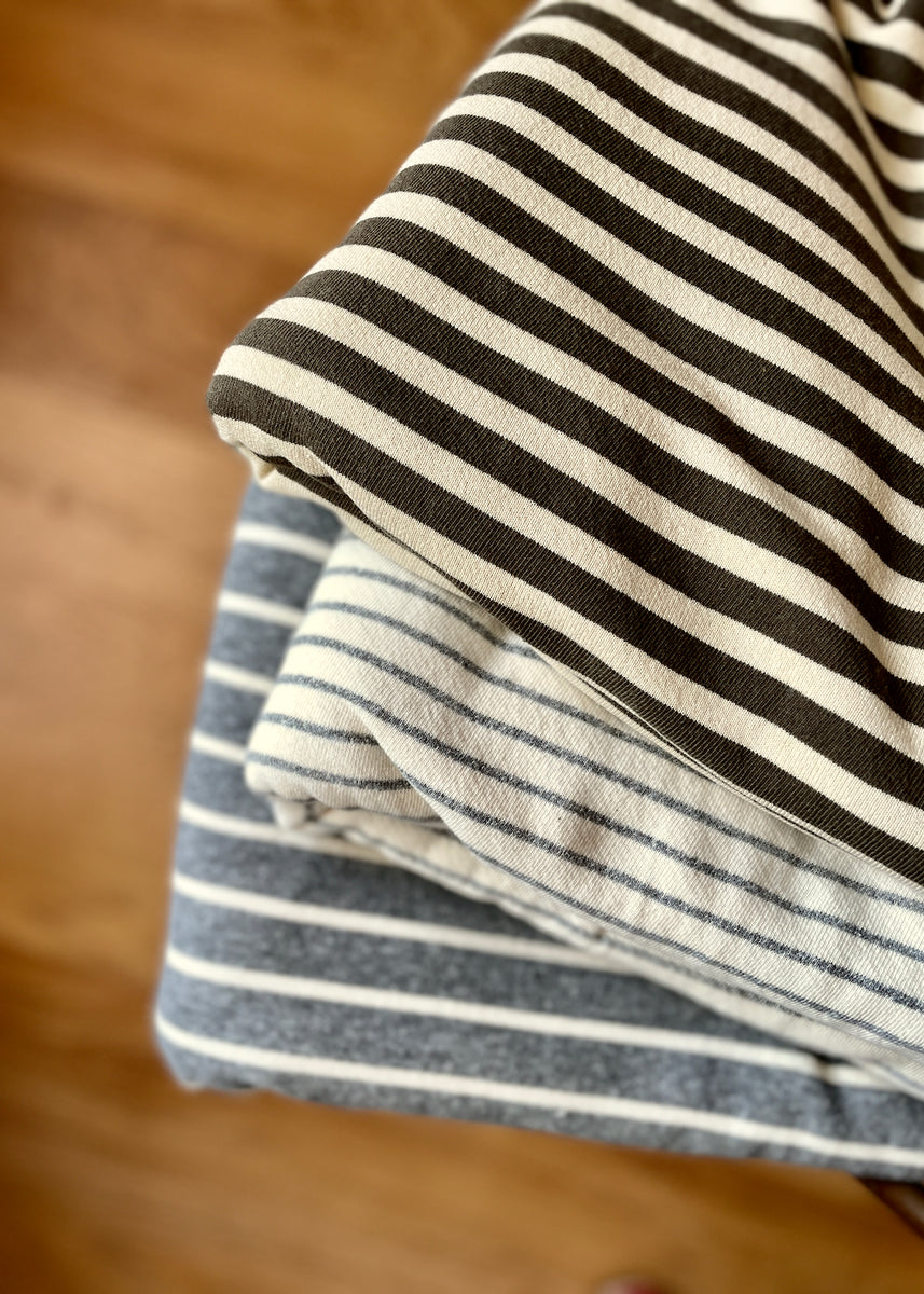 Cotton Blend Stripes Large Loop French Terry by the 1/4 yard – EWE fine ...