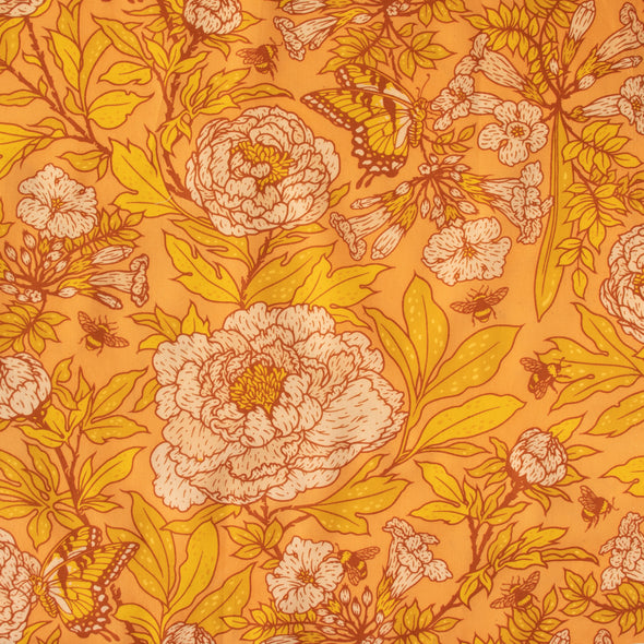 Large Peonies Organic Cotton Lawn by the 1/4 yard