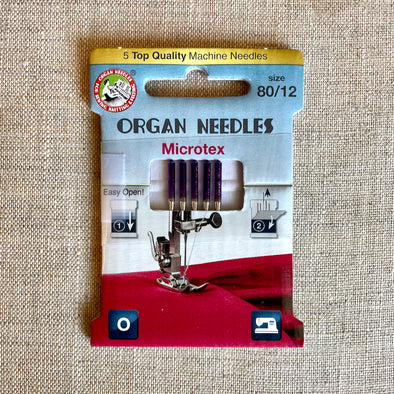 Organ Sewing Machine Needles- Microtex 80/12