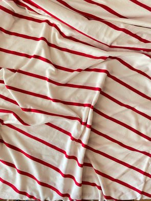 Tencel Stripe Jersey in Crimson