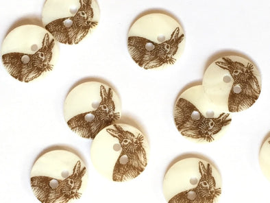 Brown Rabbit River Shell Buttons