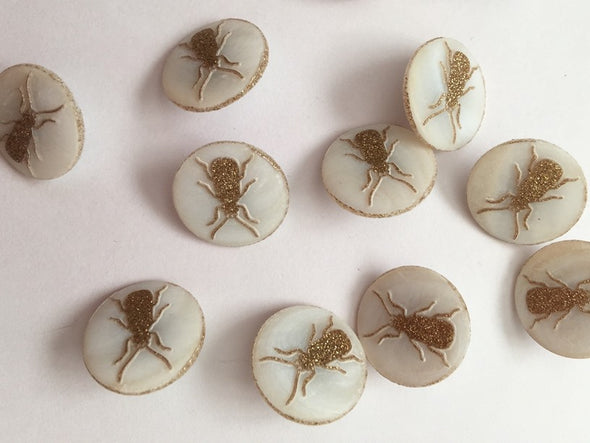 Gold Beetle Shank Buttons