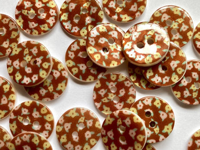 Retro Floral Shell Buttons