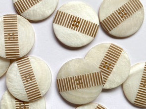 Shell Buttons with Brown Texture Detail