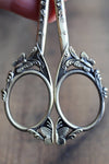Gold Tone Butterfly Embroidery Scissors with Leather Sheath
