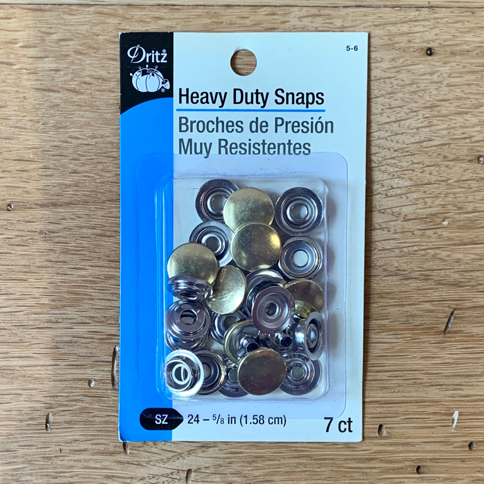 Dritz Heavy Duty Brass Snaps Size 24-5/8 - 7ct - Heavy Duty Snaps - Snaps  & Fasteners - Buttons