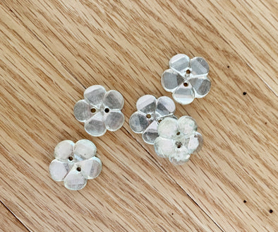 Vintage Mirror Glass Floral Buttons
