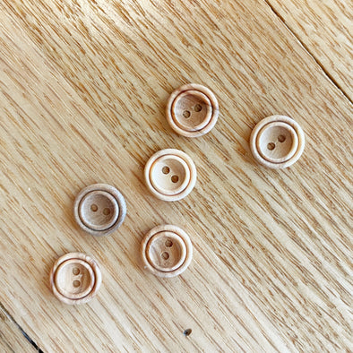 Double Rimmed Natural Wood Buttons