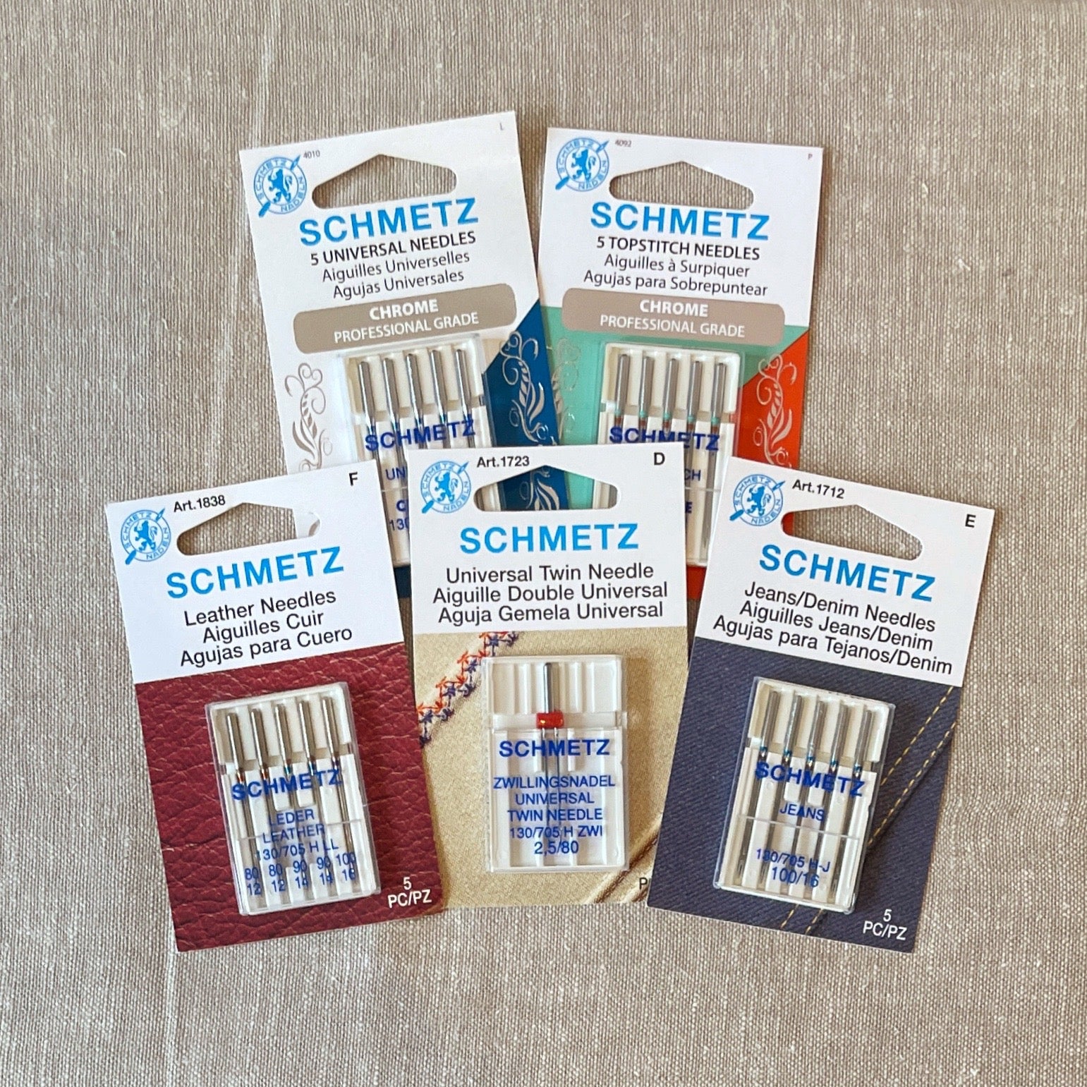 CESDes Bundle Schmetz Sewing Machine Needles for Stretch and Knitwear Fabrics-5 Each Stretch and Jersey Ball Point