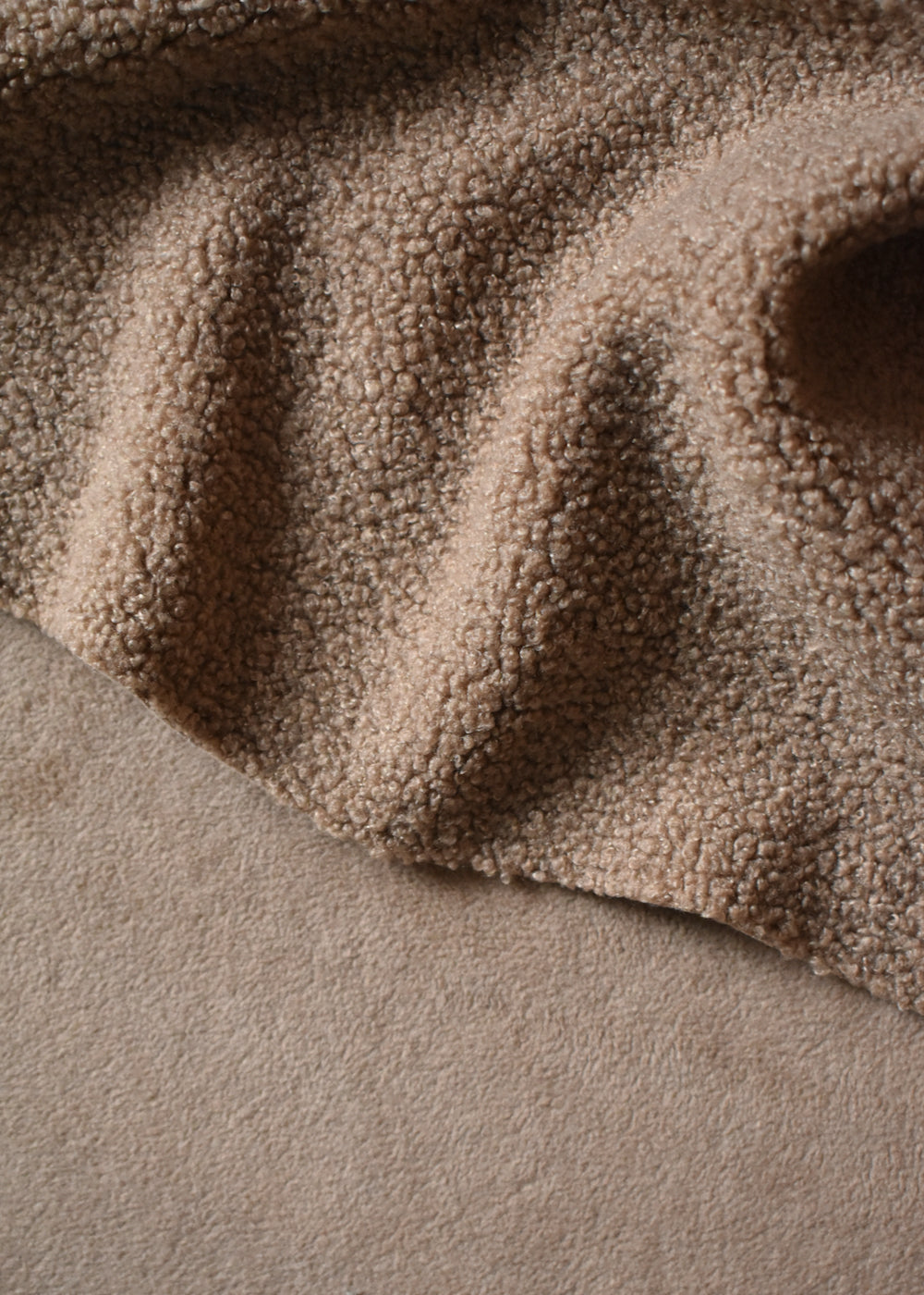 Solid Golden Brown Sherpa Fleece Fabric