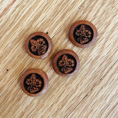 Wood Flower Buttons