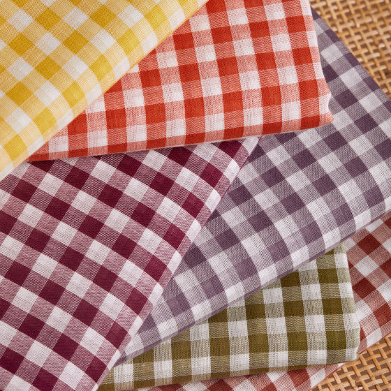 Gingham double gauze fabric ©Atelier Brunette - Double-sided - Maple –  Ikatee sewing patterns