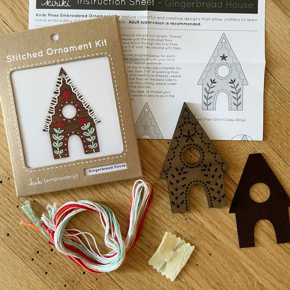 Set of 6 - DIY Stitched Ornament Kit (Walnut Set)