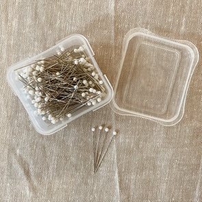 White Glass Head Pins - 250 count