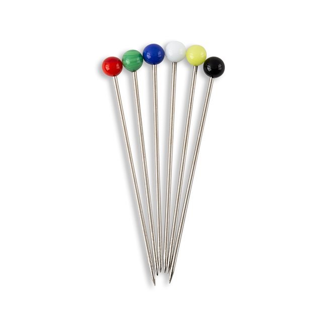 Jewel Green Glass Head Sewing Pins, 12 or 24 Count 