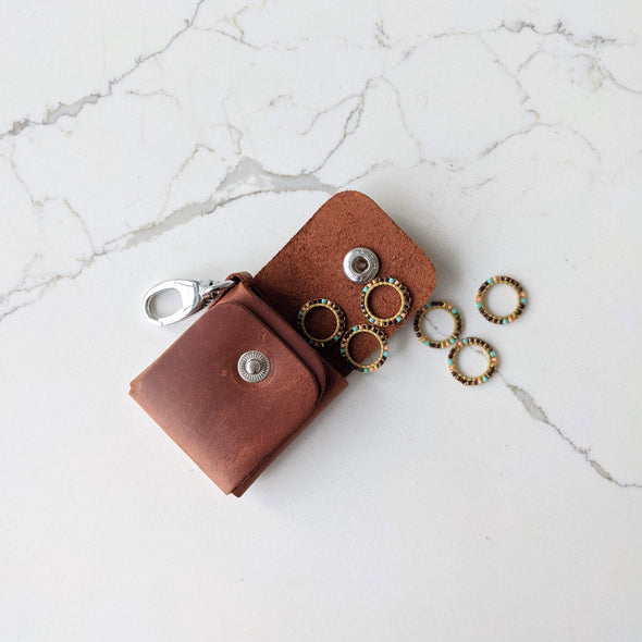 Leather Stitch Markers Case